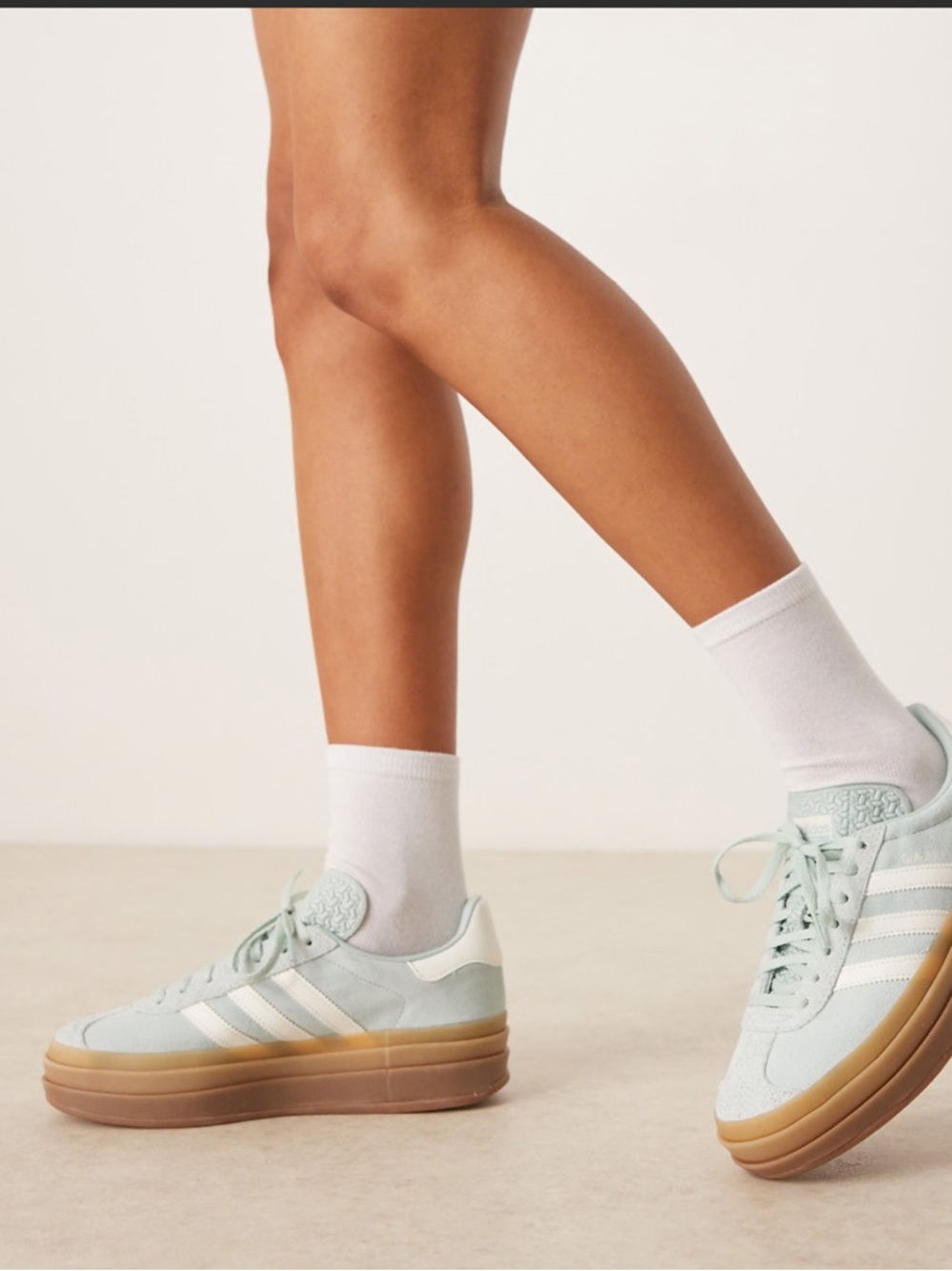 Adidas Gazelle Bold W Women's Ash Green Suede Platform Sneakers Size 8.5 NEW - Picture 7 of 9